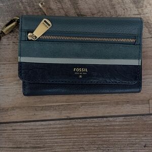 Fossil Green and Blue Wallet